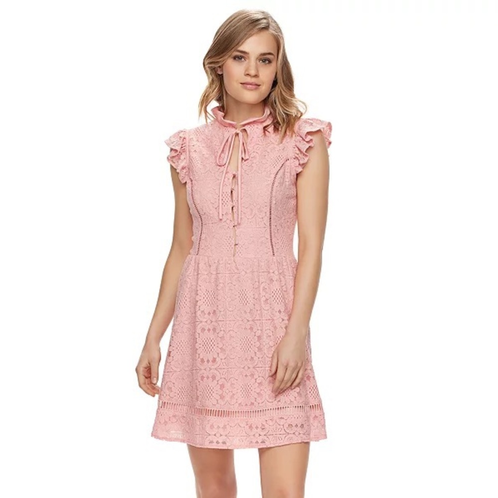 Small Pink Lace Dress Fit and Flare